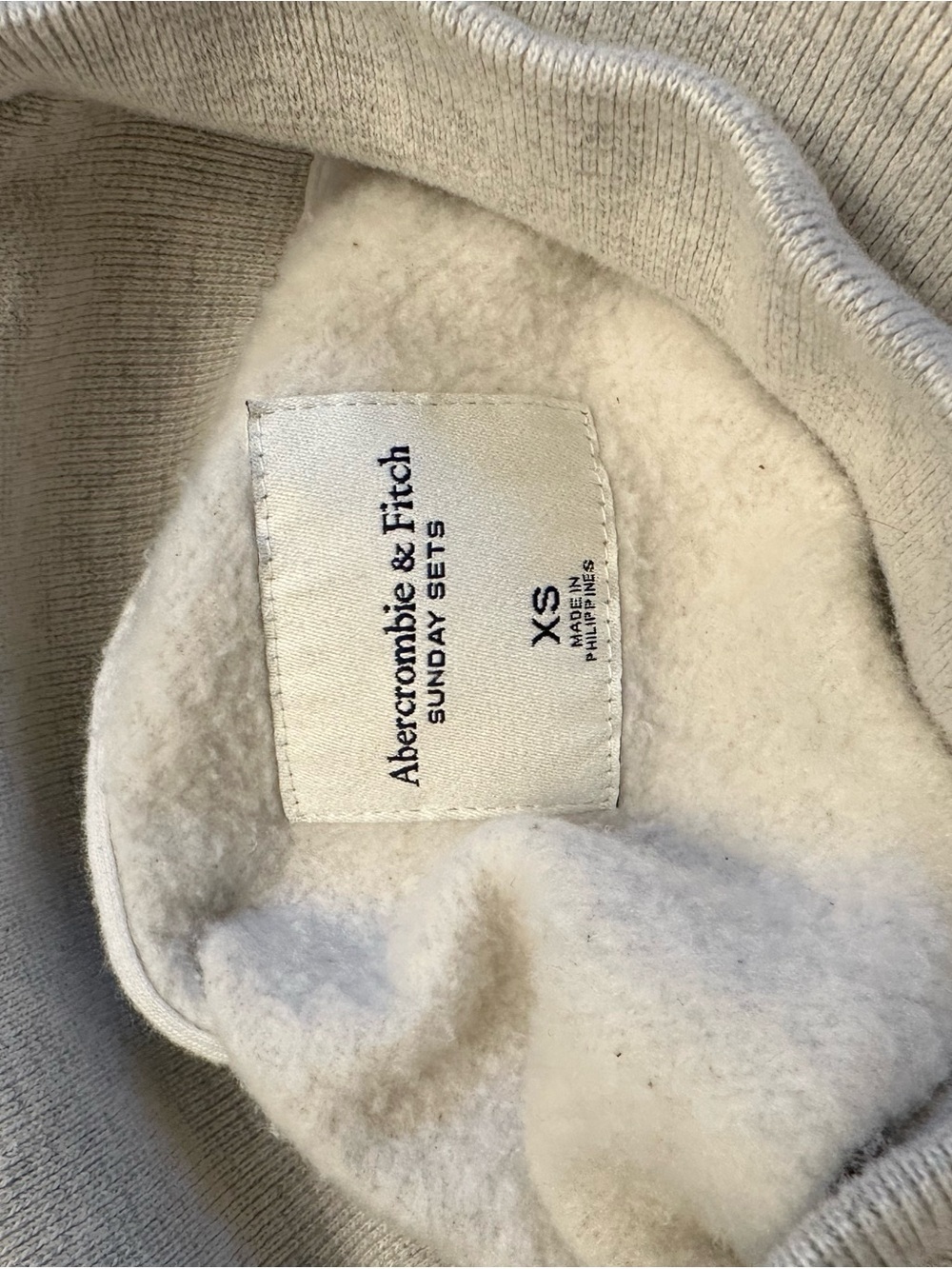 Abercrombie & Fitch Light Gray Funnel Neck Sweatshirt - Picture 4 of 7